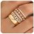 FUNEIA Stackable Gold Rings for Women Non Tarnish Trendy Dainty 14K Gold Plated Stacking Cubic Zirconia Thumb Ring Set Pack Statement Chunky Band Rings Promise Engagement Rings Size 7 8 9 10 11