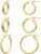 Gacimy Gold Hoop Earrings for Women 14K Real Gold Plated Hoops with 925 Sterling Silver Post