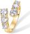 PAVOI 14K Gold Plated Cubic Zirconia Crossover Chunky Eternity Ring for Women | Open Twist Stackable Bands | CZ Statement Rings