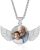 Custom4U Picture Necklace Personalized Photo for Men Women 18K Gold Plated/Black AAA CZ Angel Wings/Heart Medallion Customized Photo Memory Iced Out Pendant Chain 18-30 Inches,Hip Hop Jewelry+Gift Box