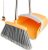 Broom and Dustpan Set for Home, Broom with Dustpan Combo Set, Upright Standing Dust Pan and Broom Set Long Handle 55″ Self-Cleaning Sweeping Broom for Kitchen Lobby Office Pet Hair