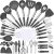 Silicone Cooking Utensil Set, Umite Chef 43 PCS Heat Resistant Kitchen Utensil Gadgets Set-Stainless Steel Handle- Kitchen Spatula Tools for Nonstick Cookware, Pots and Pans Accessories(Grey)