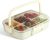 Divided Serving Tray with Lid and Handle, 6 Compartments Snackle Box Charcuterie Container for Portable Snack Platters, Clear Organizer for Candy,Fruits,Nuts,Snacks, Perfect for Party, travel