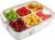 Divided Serving Tray with Lid and Handle, Portable Snackle Box Charcuterie Container,6 Compartments Snack Containers, Veggie Tray Fruit Tray Candy Organizer,Perfect for Party, Beach