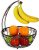 SimpleHouseware Fruit Basket Bowl with Banana Tree Hanger, Bronze